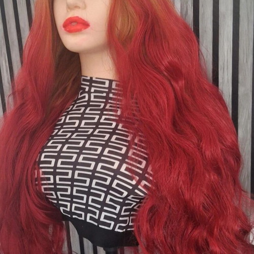 Human hair blend, 30 inches long