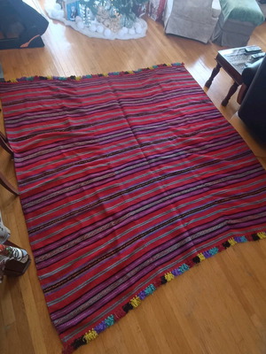 Χειροποίητο υφαντό αργκαλιού σαν καινούργιο, διαστάσεις 210x210