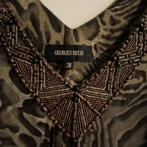 Top with bead embroidery like new, brown, size M
