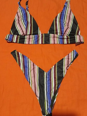 Violetta striped bikini like new, size M, multicolor