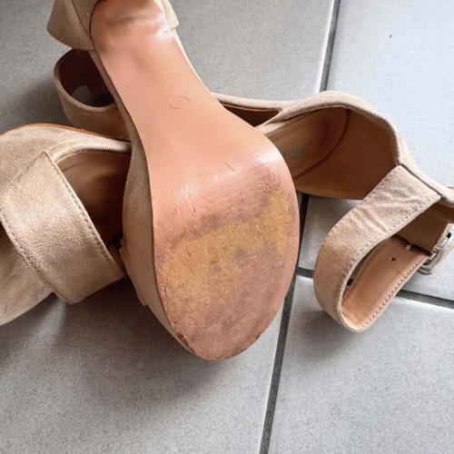 Beige platform sandals size 36