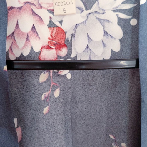 Satin floral nightdress and robe set XS/S, blue