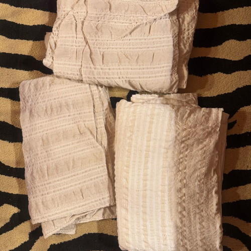 Woolen woven textiles like new from grandmother's loom, set of 3
