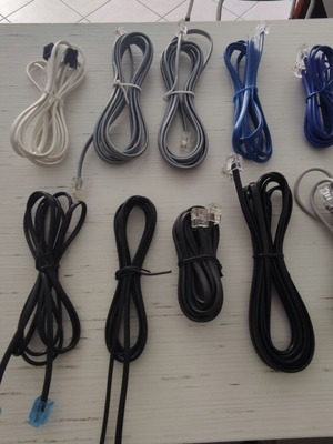 RJ11 cables new, pack of 10 for telephones and routers