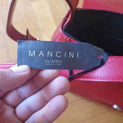 Mancini shoulder bag 100% leather red new made in Italy