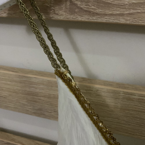 Ancient Greek style dress white with gold embroidered details