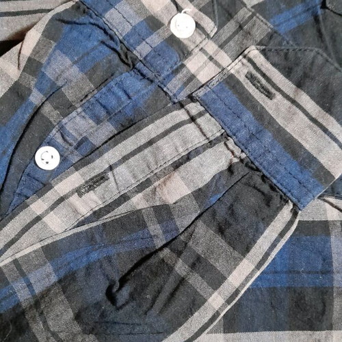 Terranova Checked Long-Sleeve Shirt Like New, Grey and Blue