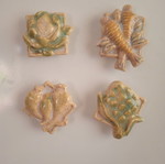 Ceramic 3D fridge magnets set of 4 new with vegetable designs