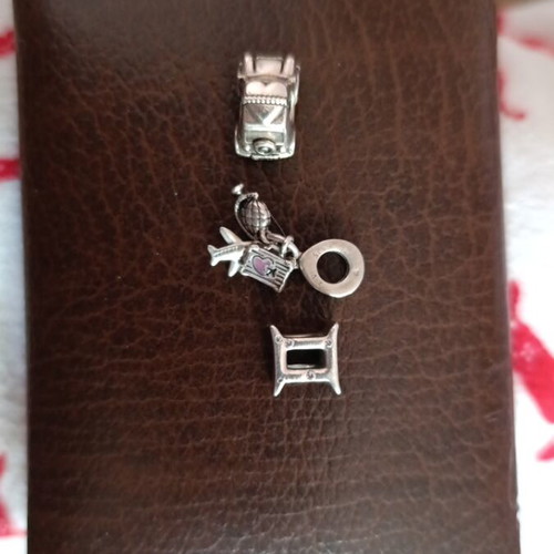 Silver charms for Pandora bracelet, like new, set of 3
