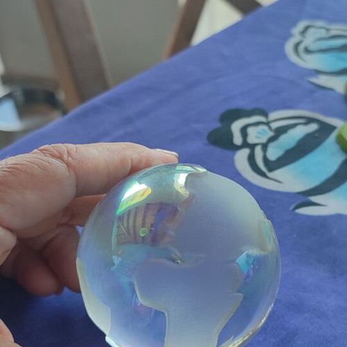 Crystal Sphere Globe with World Map Pattern