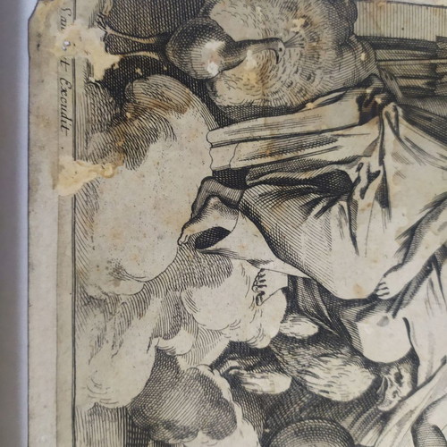 Original woodcut with the gods of Olympus used