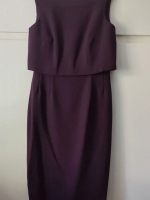 Lola crepe midi dress, plum, size 36