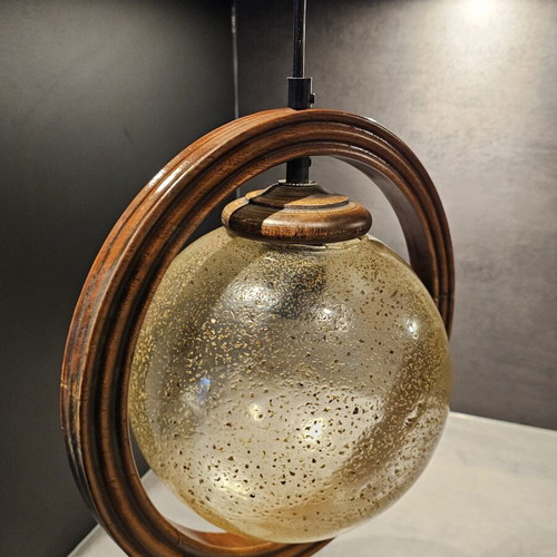 Vintage ring lamp with glass globe MCM like new