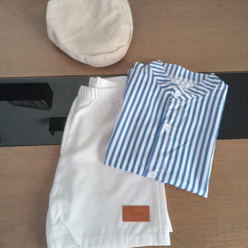 Summer set for boy 6-7 years, like new, white and blue