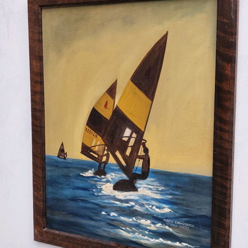 Kees Dekkers painting used, oil on fiberboard
