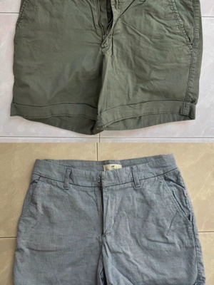 H&M shorts size S x2 like new, khaki and sky blue