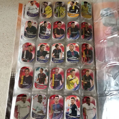Football metallic tags set of 350 used in album