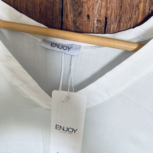 Asymmetric V-neck blouse new, size S-M, white