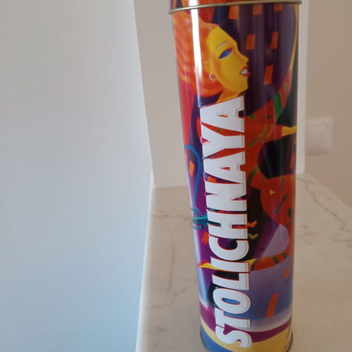 Metal vodka box like new, height 30cm