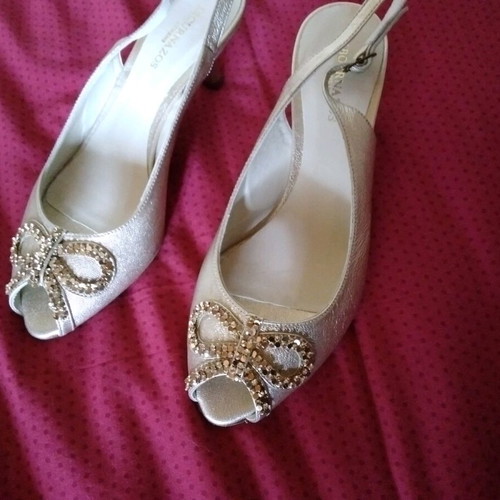 JB Bournazos New Leather Sandals Gold Size 37