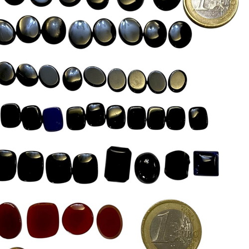 Black Onyx stones like new, pack N17 with 49 pieces