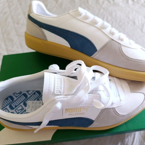 Puma Palermo sneakers size 44 new, white and blue leather
