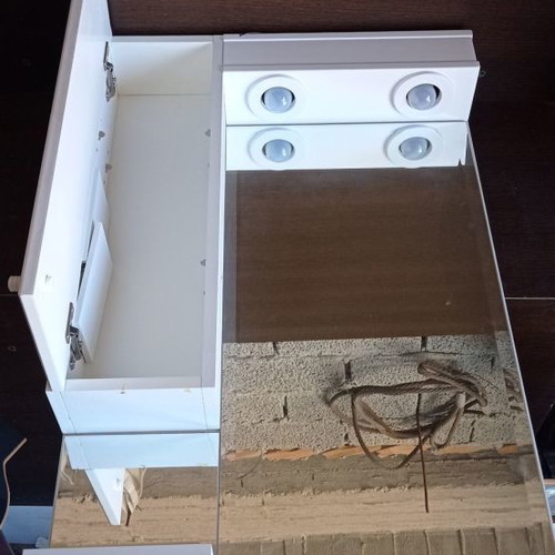 Bathroom cabinet mirror new with 2 built-in lights 62x105x15