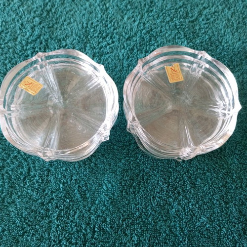 Nachtmann plates new, set of 8, 24% crystal with gift jar