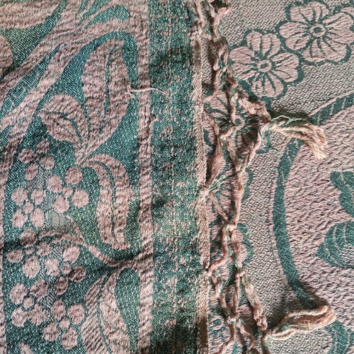 Vintage tablecloth used, grandmother's woven