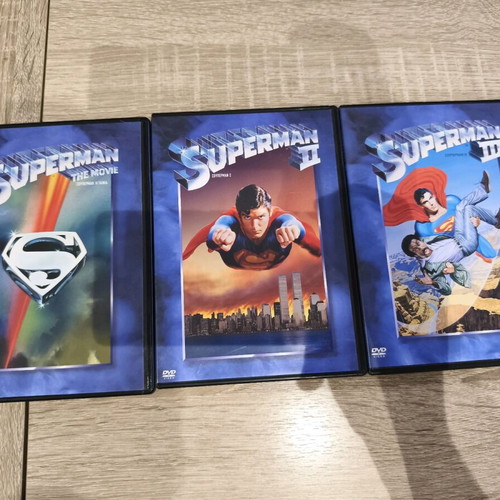 Superman collection with first 3 movies starring Christopher Reeve like new