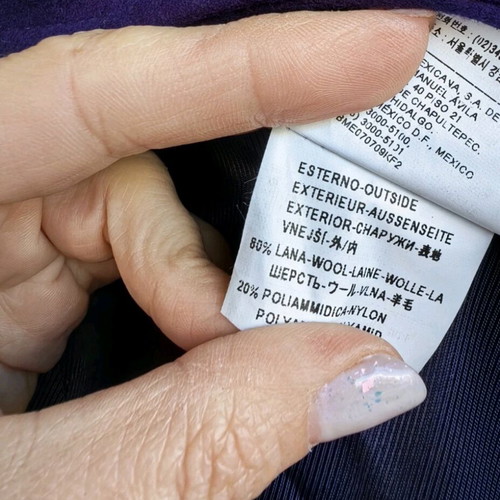 Benetton Montgomery wool coat purple like new, size S