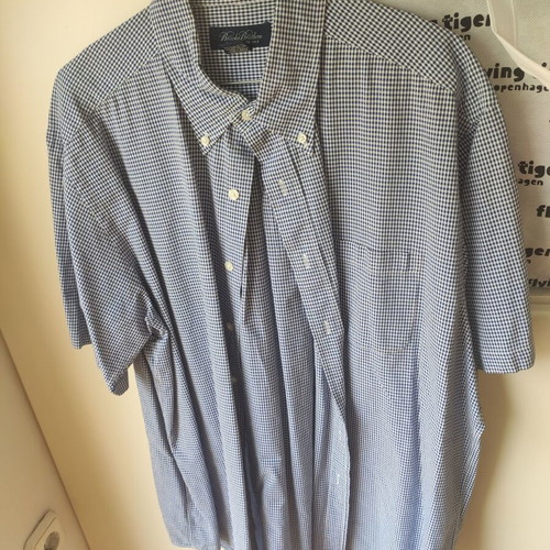 Brooks Brothers short-sleeve men's shirt white blue like new, sizes L XL XXL