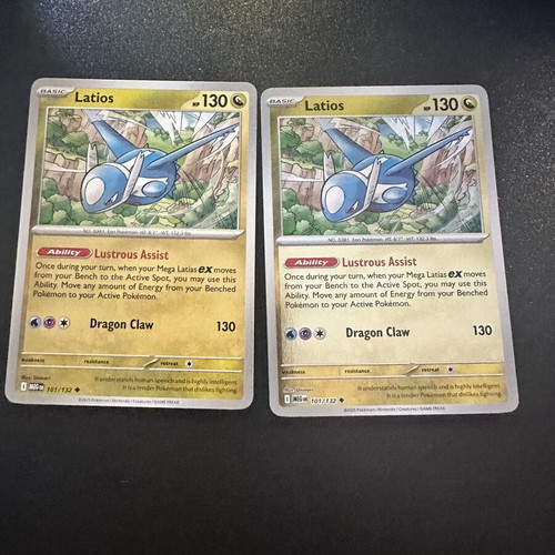 Latias 101/132 Mega Evolution Pokemon cards, normal and reverse