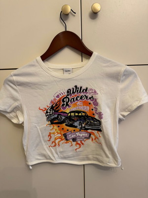 Bershka t-shirt used, white, size S