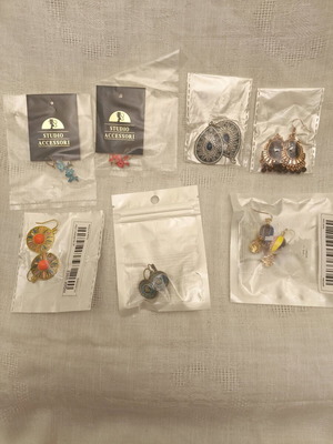 Set of 7 pairs of boho summer metal dangling earrings new