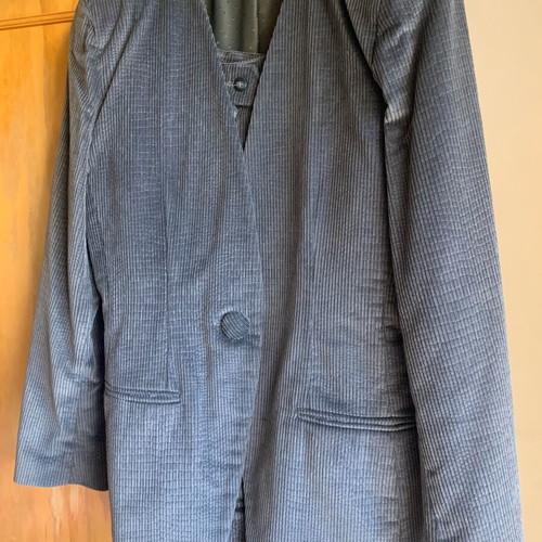 Grey corduroy suit set (jacket with skirt) like new
