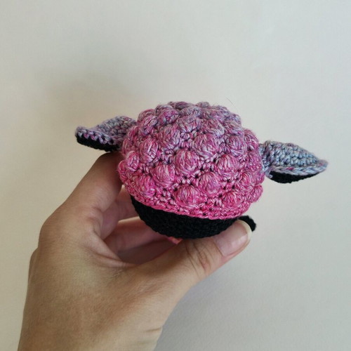 Amigurumi doll new, black girl with pink dress