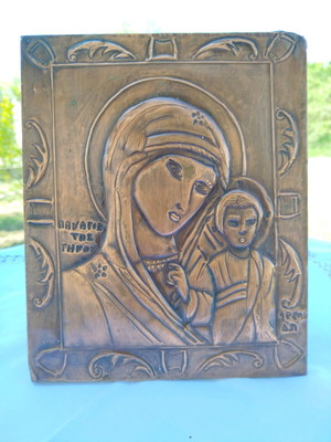 Panagia of Tinos used copper icon