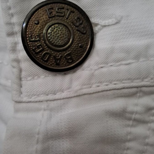 White denim pants Badge like new, late '90s style