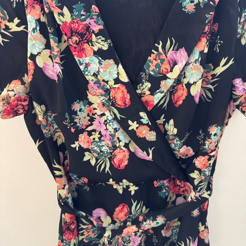 Lindy Bop floral dress like new, black with colorful flowers