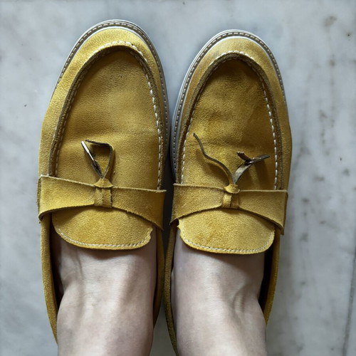 Women's moccasins like new, yellow, size 38