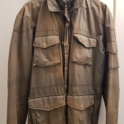 Military-style jacket used, size XL, green