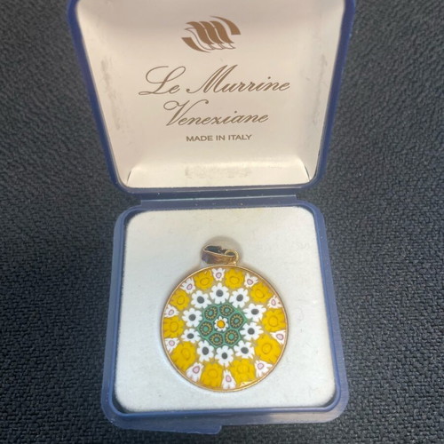 Murano Murrine Veneziane Necklace with 925 Silver New