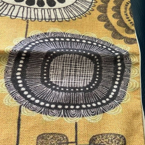 Cushion cover for sofa 45x45 used, mustard with floral pattern