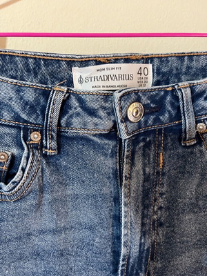 Stradivarius mom slim fit jeans like new, blue, size L