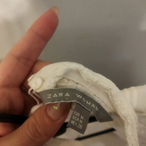Zara dress like new, white mini with lace, size M