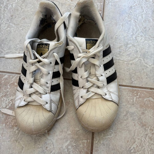 Adidas Superstar sneakers used, size 37, white and black