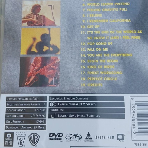 R.E.M. Tourfilm DVD like new