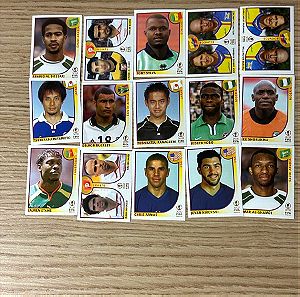 15 μονα χαρτάκια World Cup 2002 panini Πακετο