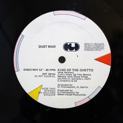 Dust Man King Of The Ghetto 12" vinyl used, Italo-Disco